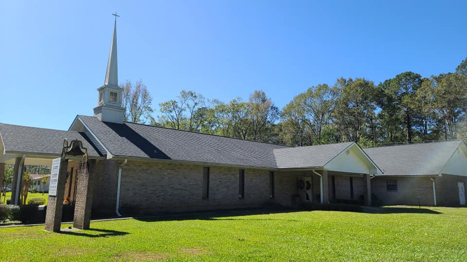 shingle roof on church
