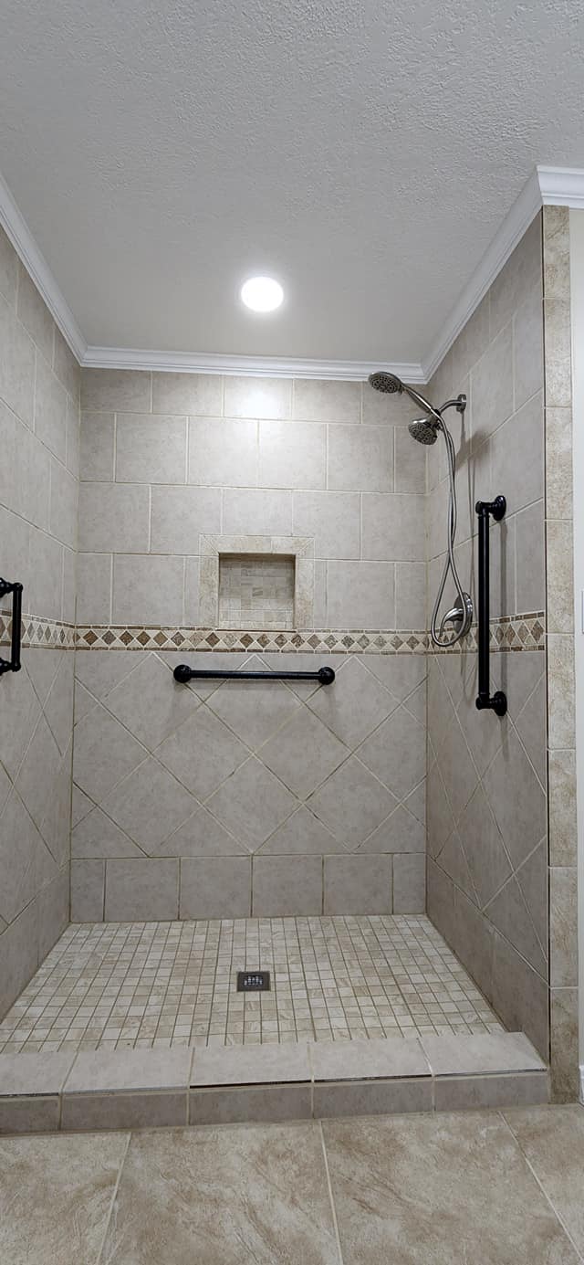new tile shower installation