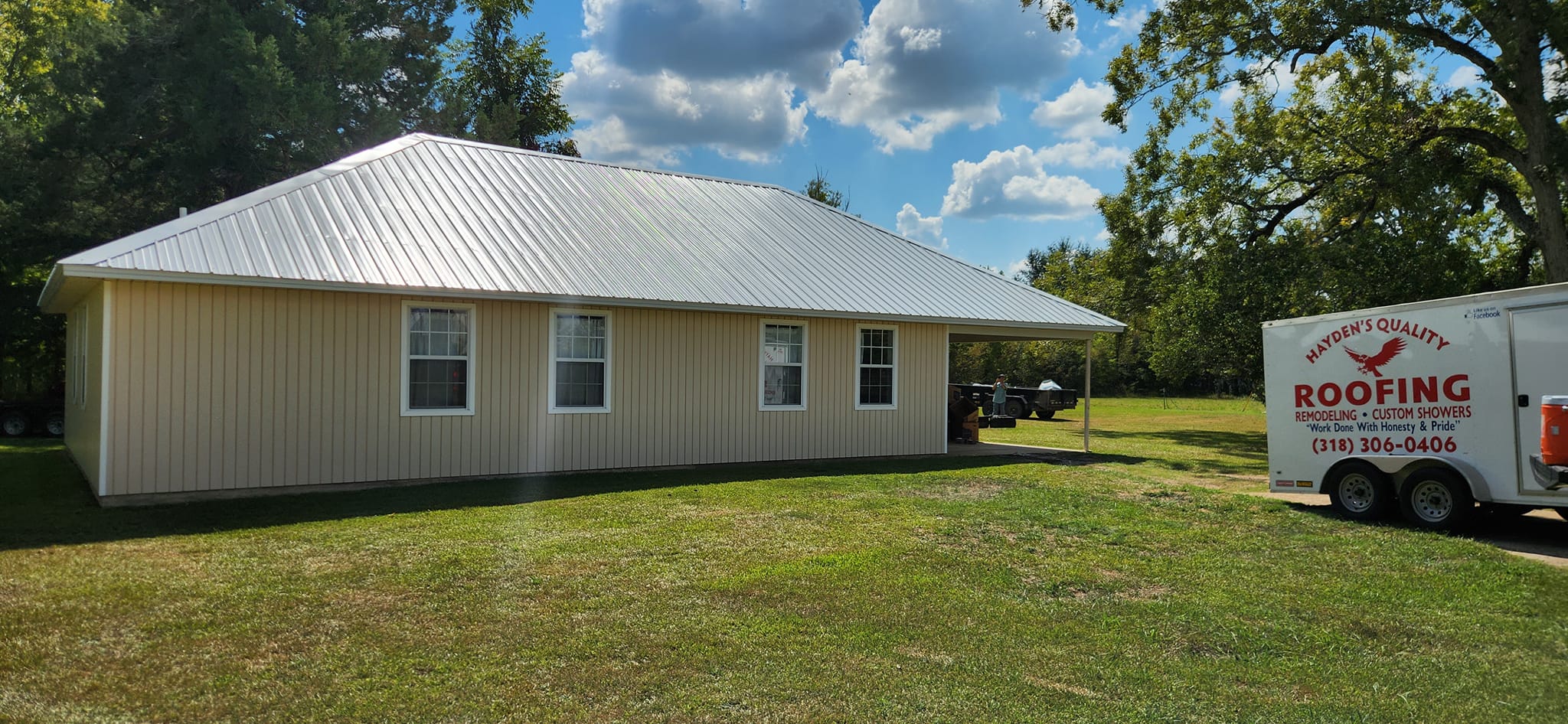 new metal roof on home