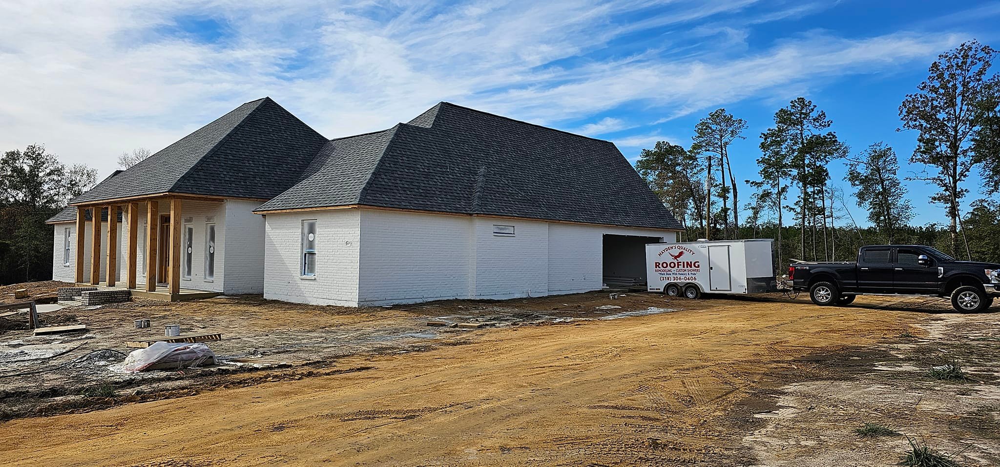 roof installation on new construction home